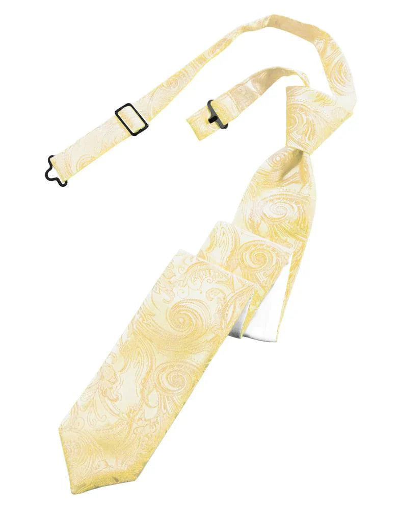 Cravate skinny pré-nouée à motif tapisserie