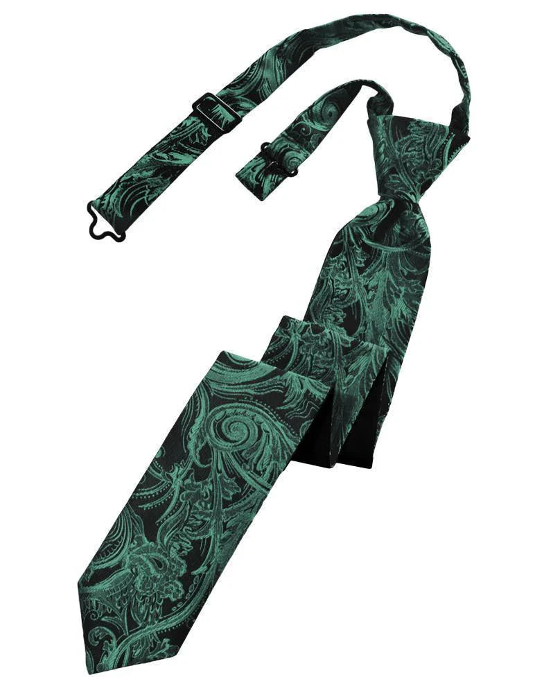 Cravate skinny pré-nouée à motif tapisserie