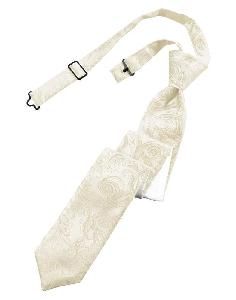 Cravate skinny pré-nouée à motif tapisserie