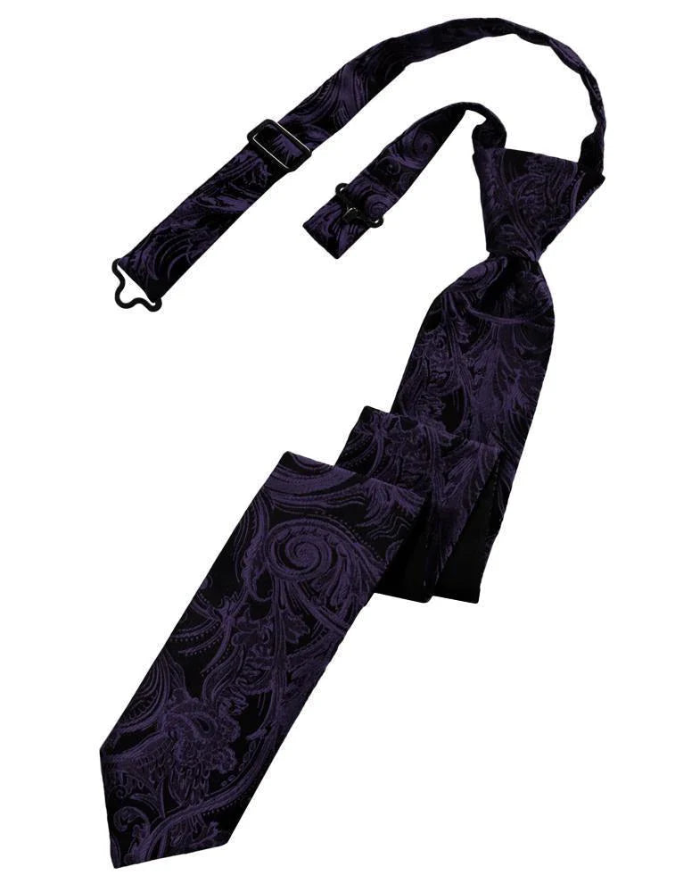 Cravate skinny pré-nouée à motif tapisserie