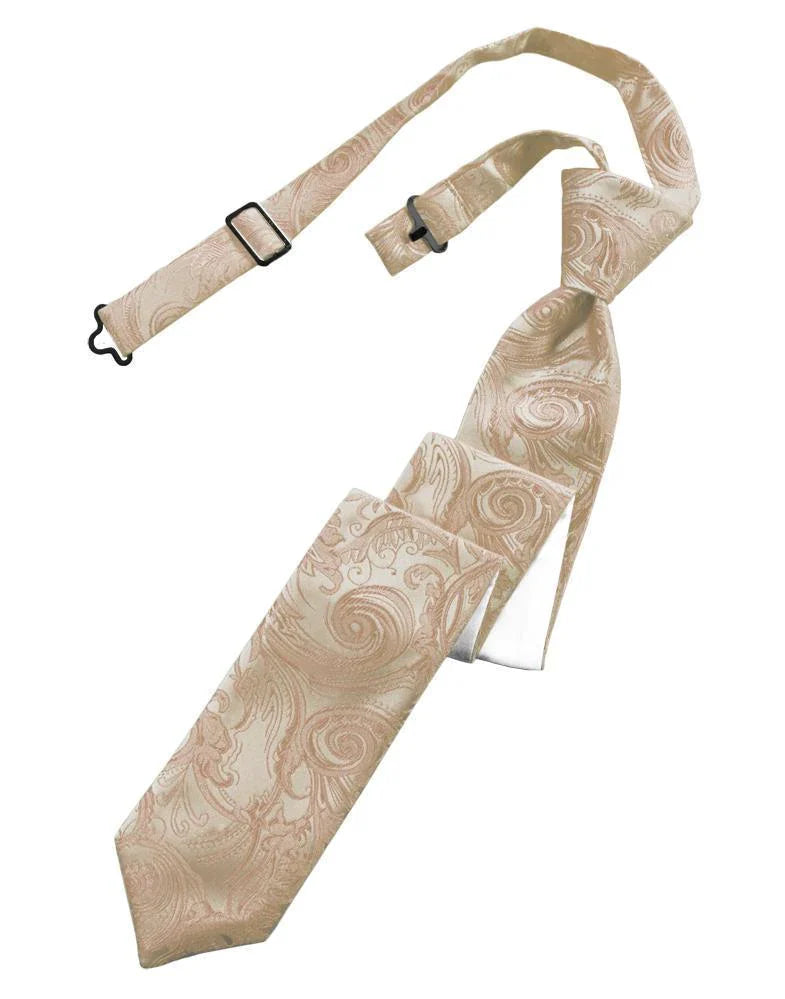 Cravate skinny pré-nouée à motif tapisserie