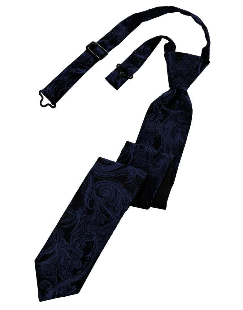 Cravate skinny pré-nouée à motif tapisserie