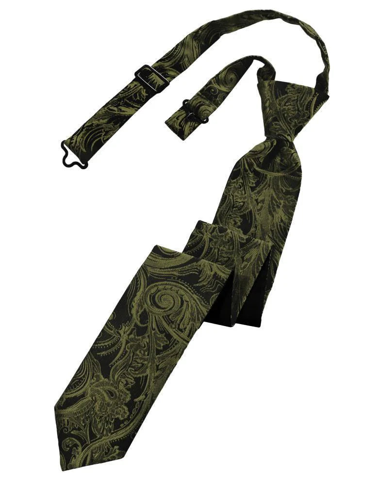 Cravate skinny pré-nouée à motif tapisserie