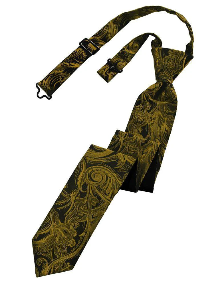 Cravate skinny pré-nouée à motif tapisserie