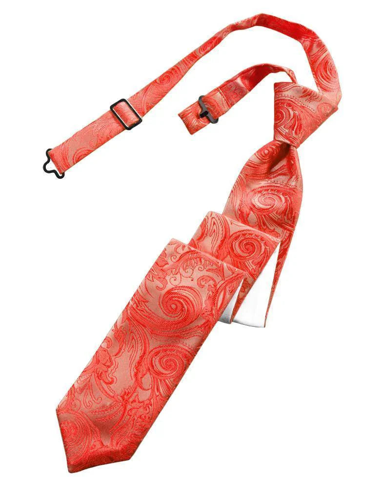 Cravate skinny pré-nouée à motif tapisserie