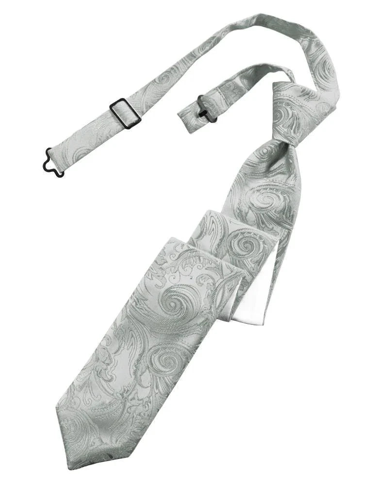 Cravate skinny pré-nouée à motif tapisserie