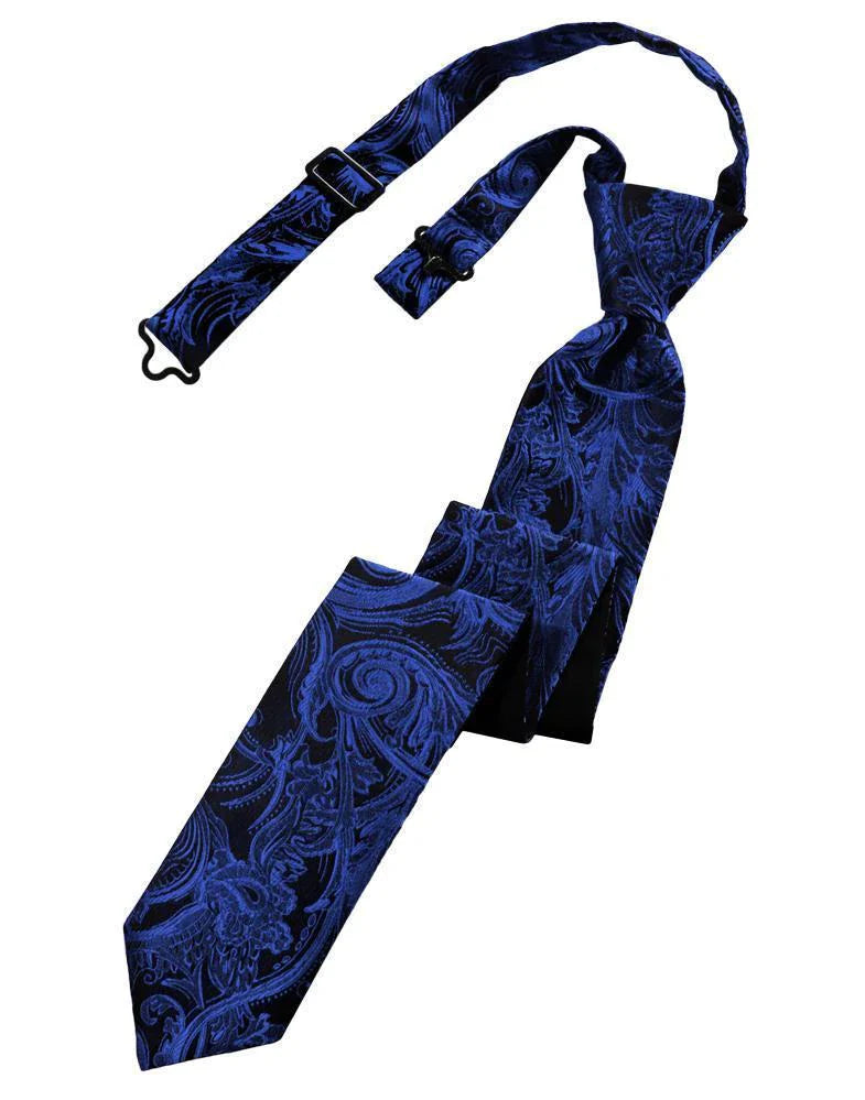 Cravate skinny pré-nouée à motif tapisserie