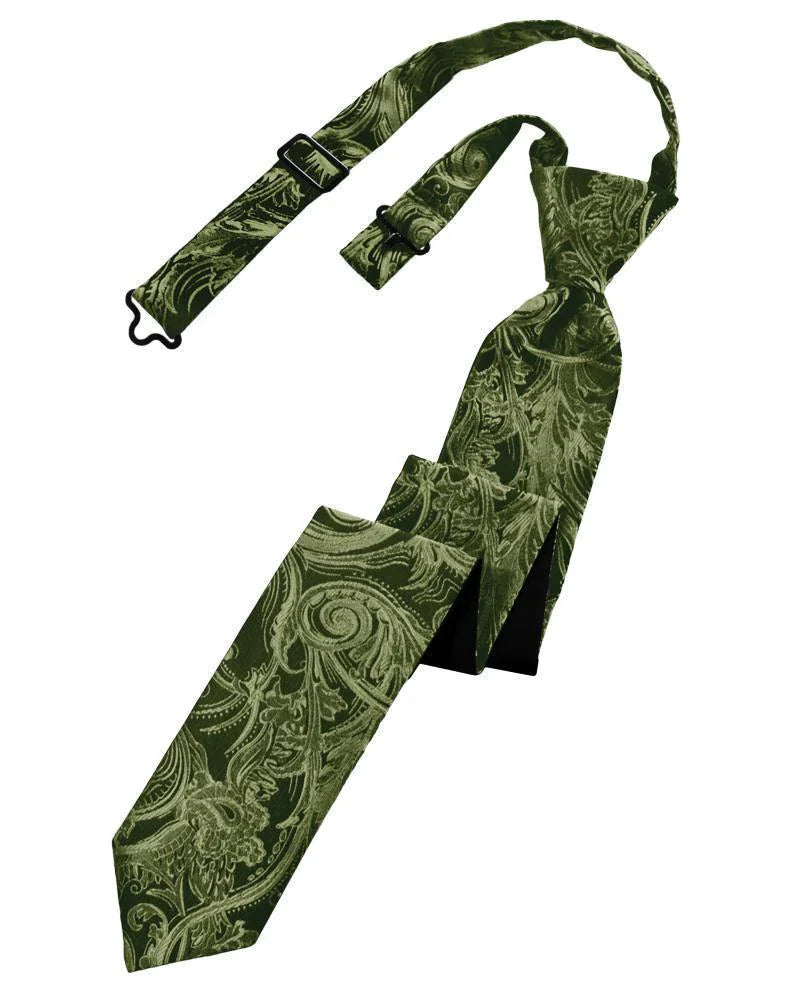 Cravate skinny pré-nouée à motif tapisserie