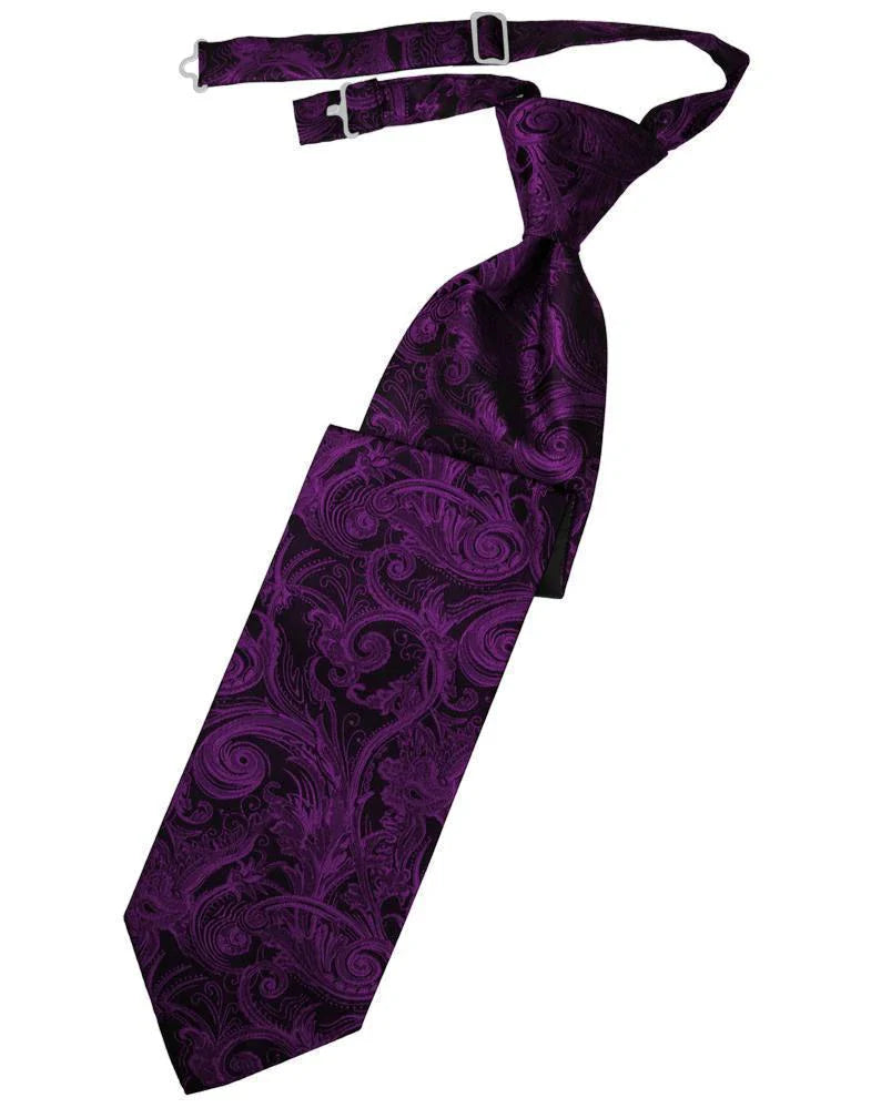 Cravate skinny pré-nouée à motif tapisserie