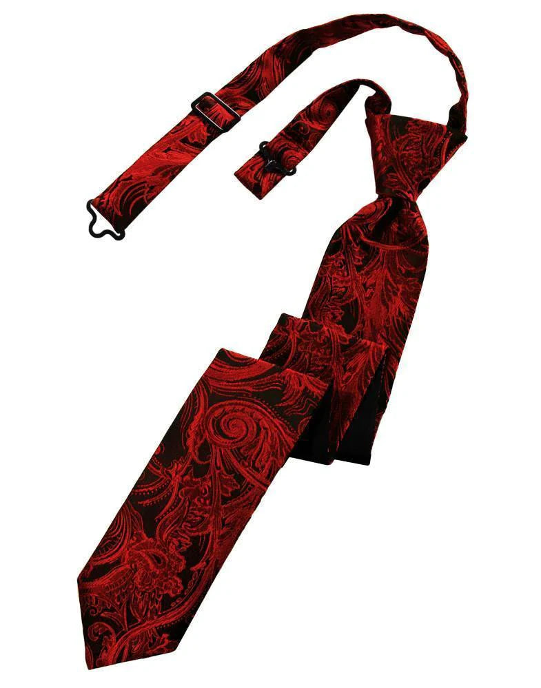 Cravate skinny pré-nouée à motif tapisserie
