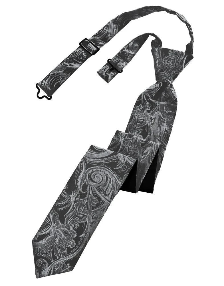 Cravate skinny pré-nouée à motif tapisserie