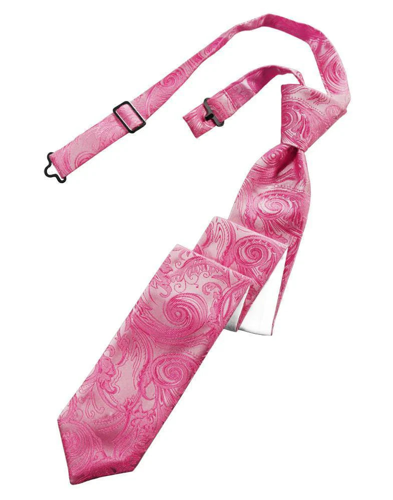 Cravate skinny pré-nouée à motif tapisserie