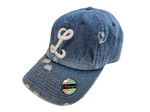 Tigres del Licey Vintage Distressed Baseball Cap – „L“ gesticktes Logo, Unisex verstellbare Kappe