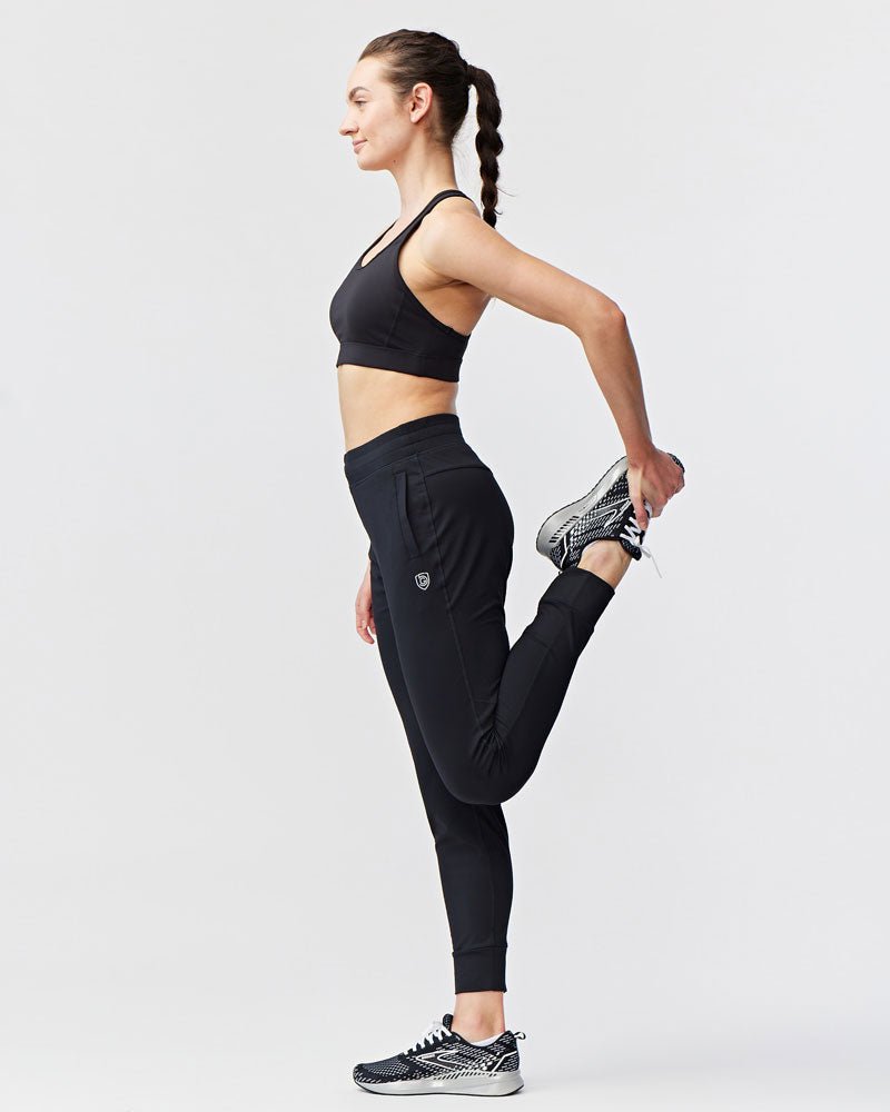 Valia Damen Joggingshose, Schwarz