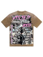 T-shirt Tokyo vieilli – Délavé marron