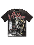 T-shirt vinyle incliné - Délavé noir