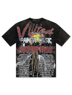 T-shirt vinyle incliné - Délavé noir