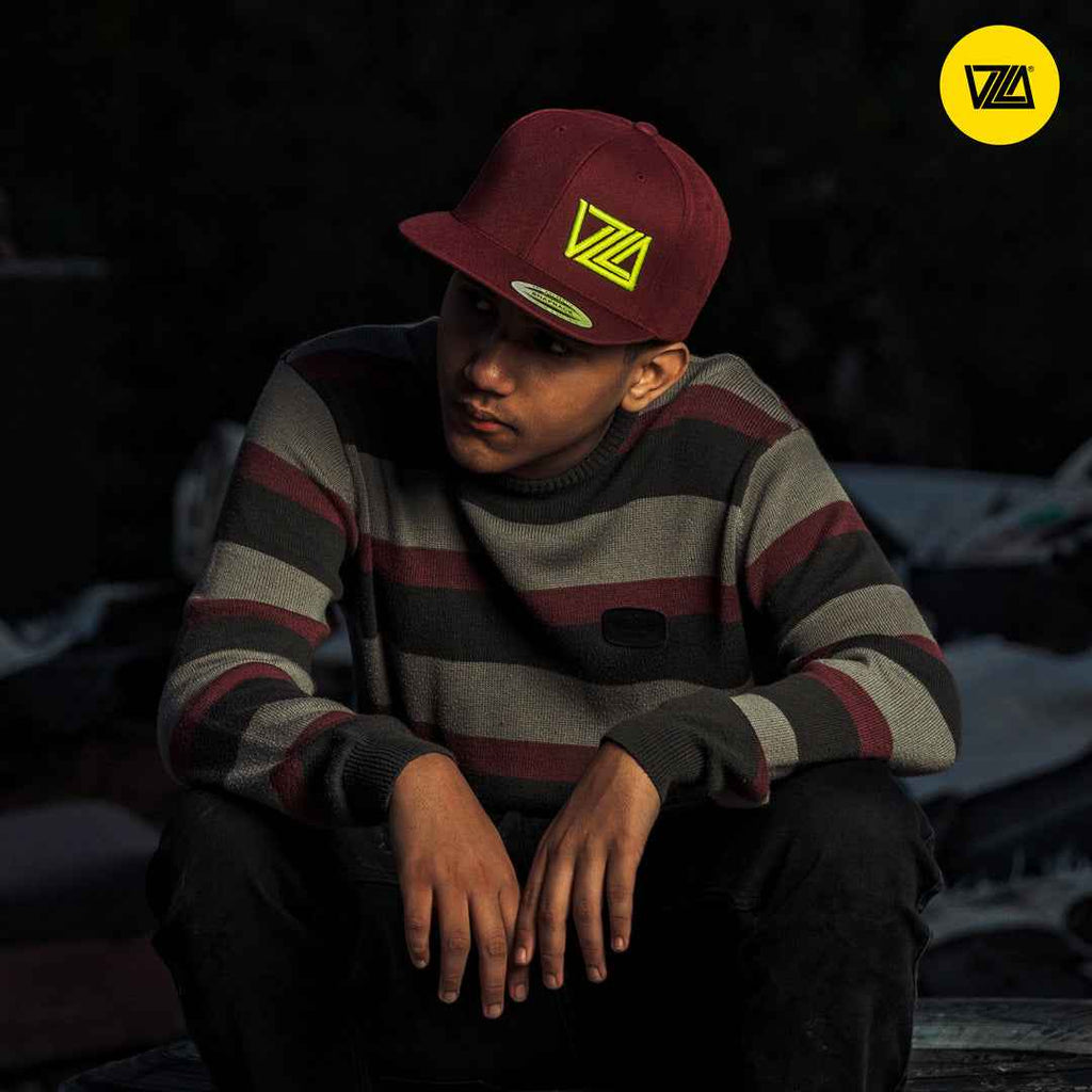 VZLA Flat Bill Snapback Hat (Vinotinto)