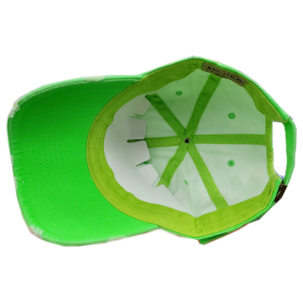 Casquette vintage ajustable bouclier dominicain vert fluo