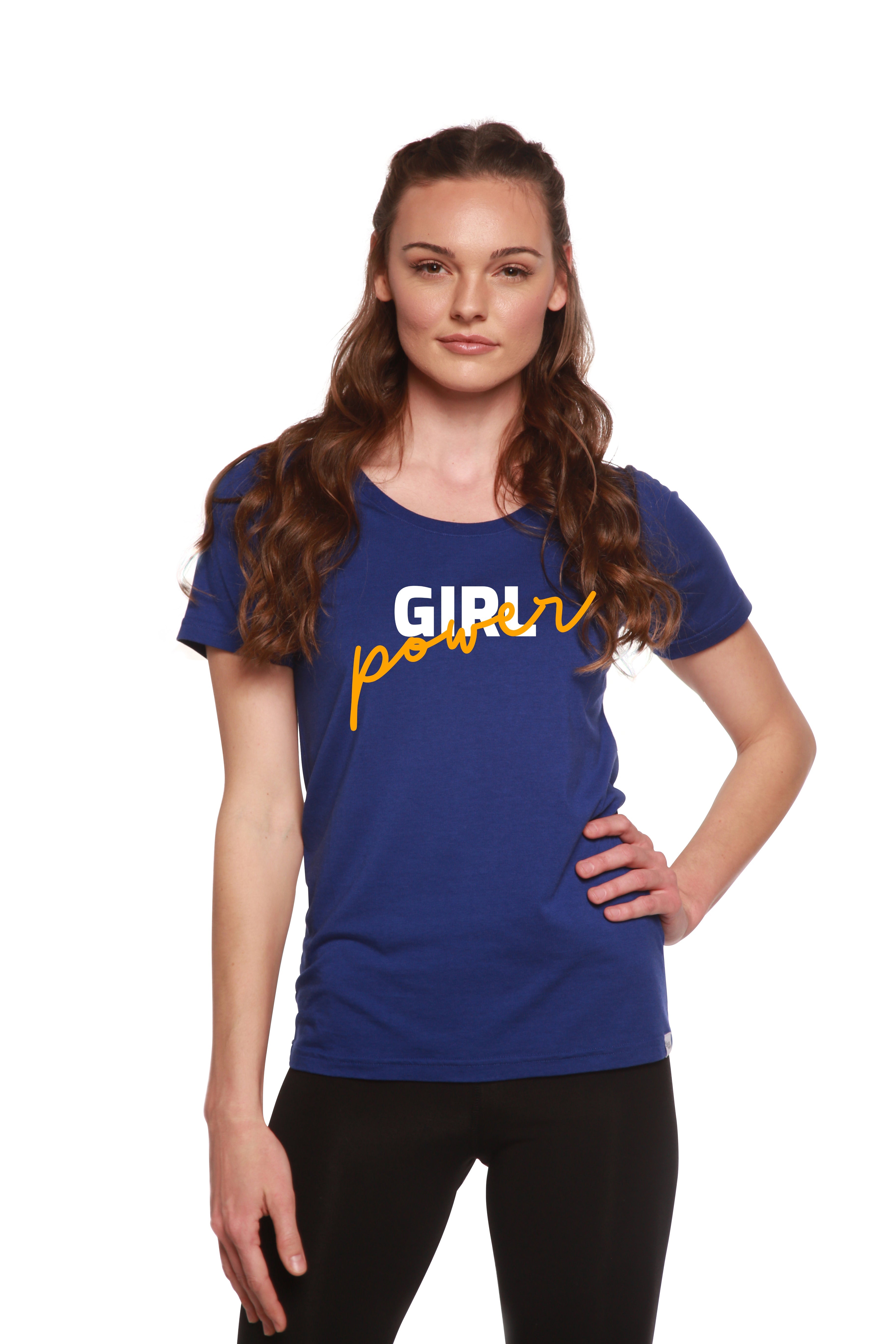 Girl Power Printed Women's Bamboo/Cotton Short Sleeve Scoop Neck T-Shirt - The7Letter