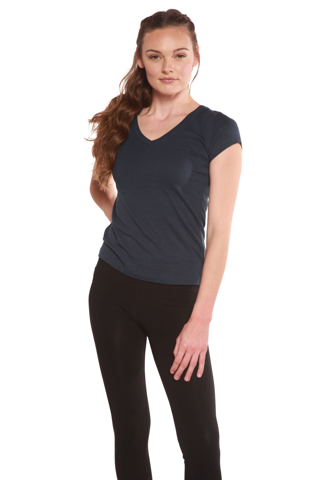 Clearance Women's Bamboo V-Neck Cap Sleeve T-Shirt - The7Letter