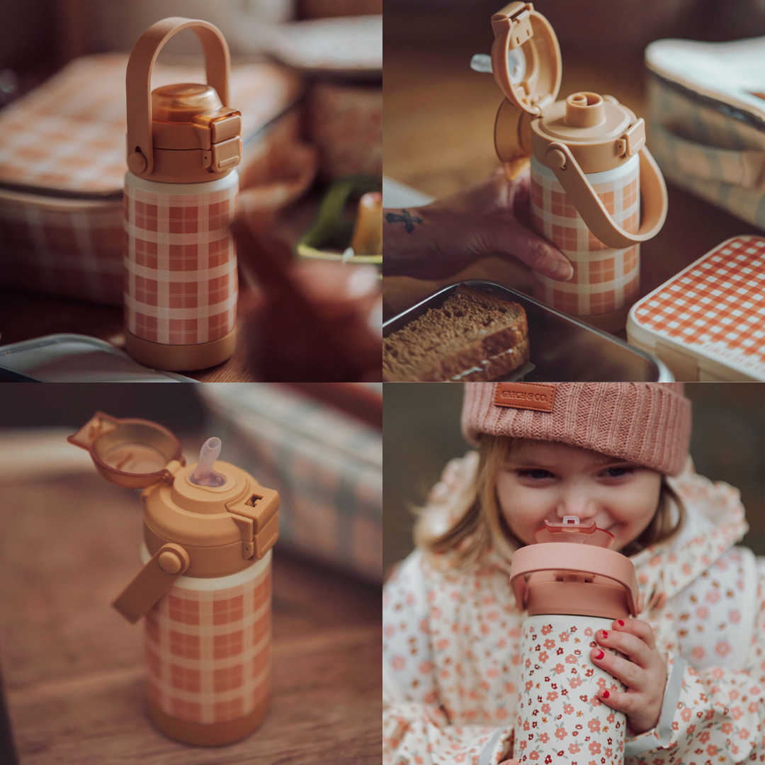 Sip + Chug 2 in 1 Thermo Water Bottle 12 oz. | Scandi Floral - The7Letter