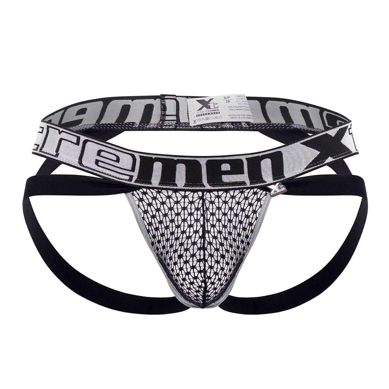 Jockstrap en dentelle Xtremen 91118, couleur noir