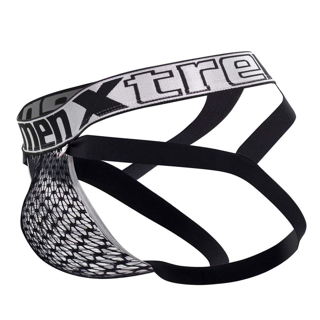 Jockstrap en dentelle Xtremen 91118, couleur noir