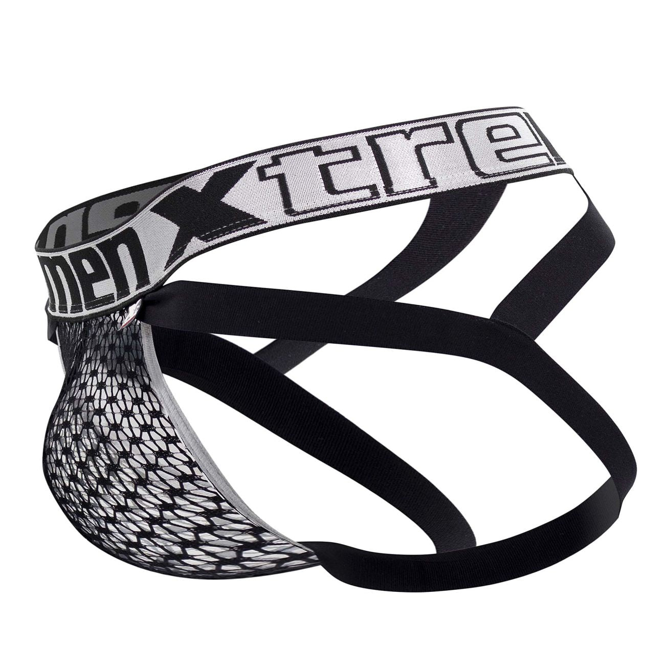 Jockstrap en dentelle Xtremen 91118, couleur noir