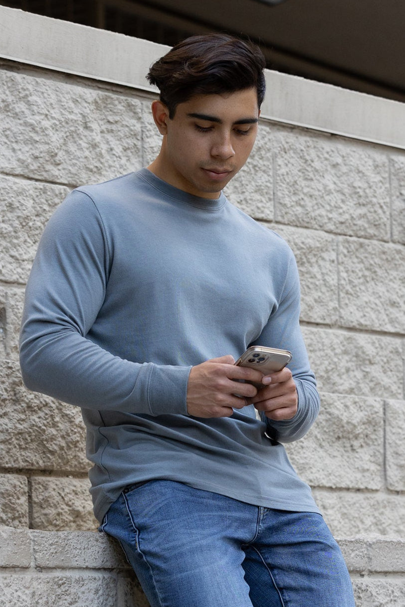 Men's Bamboo Viscose/Organic Cotton Long Sleeve T-Shirt - The7Letter