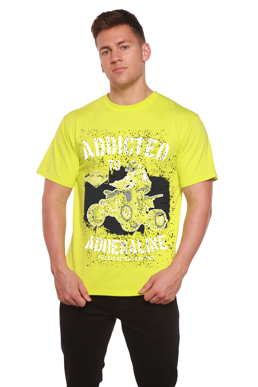 Addicted To Adrenaline Men's Bamboo Viscose/Organic Cotton Short Sleeve Graphic T-Shirt - The7Letter