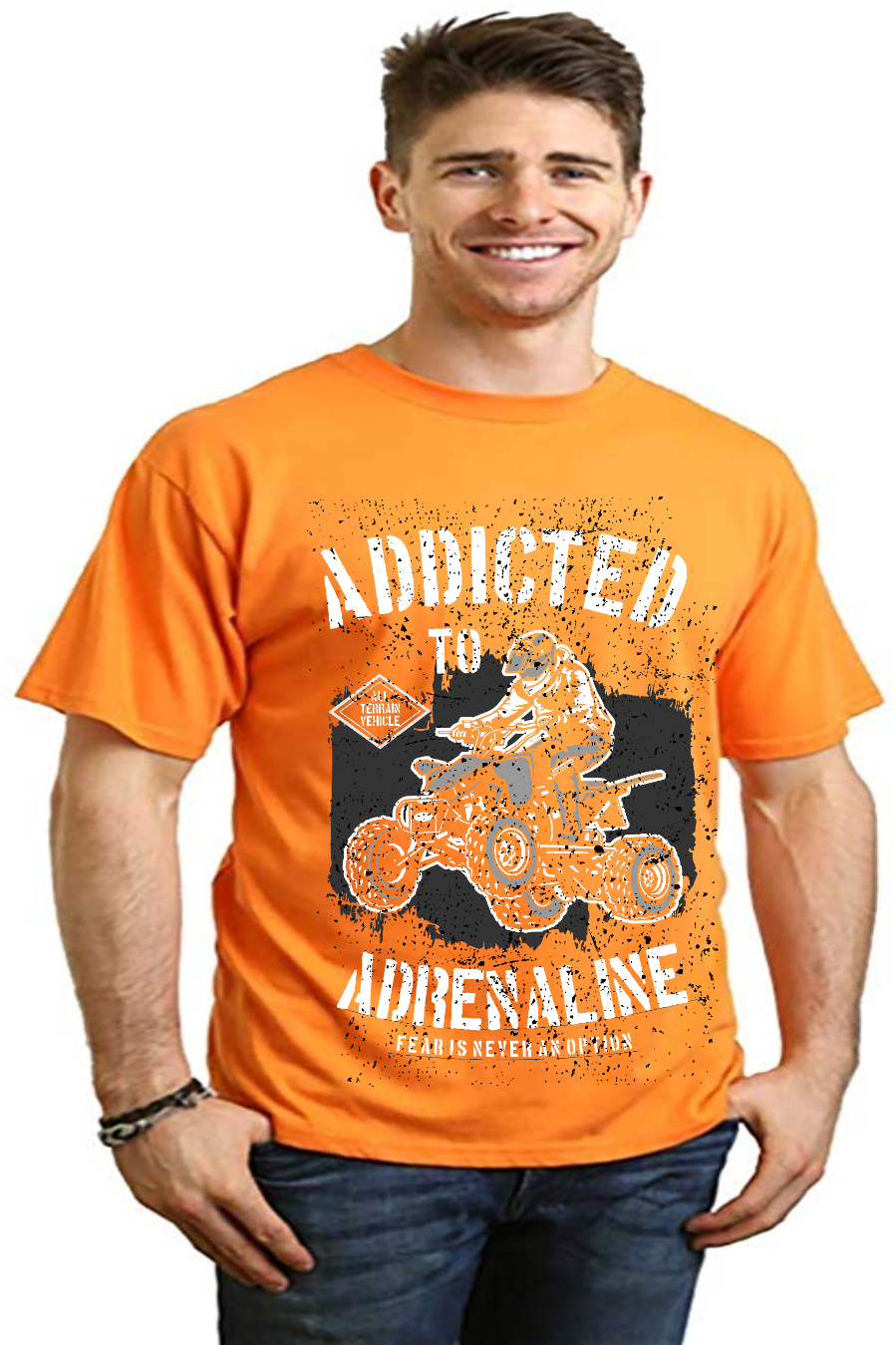 Addicted To Adrenaline Men's Bamboo Viscose/Organic Cotton Short Sleeve Graphic T-Shirt - The7Letter