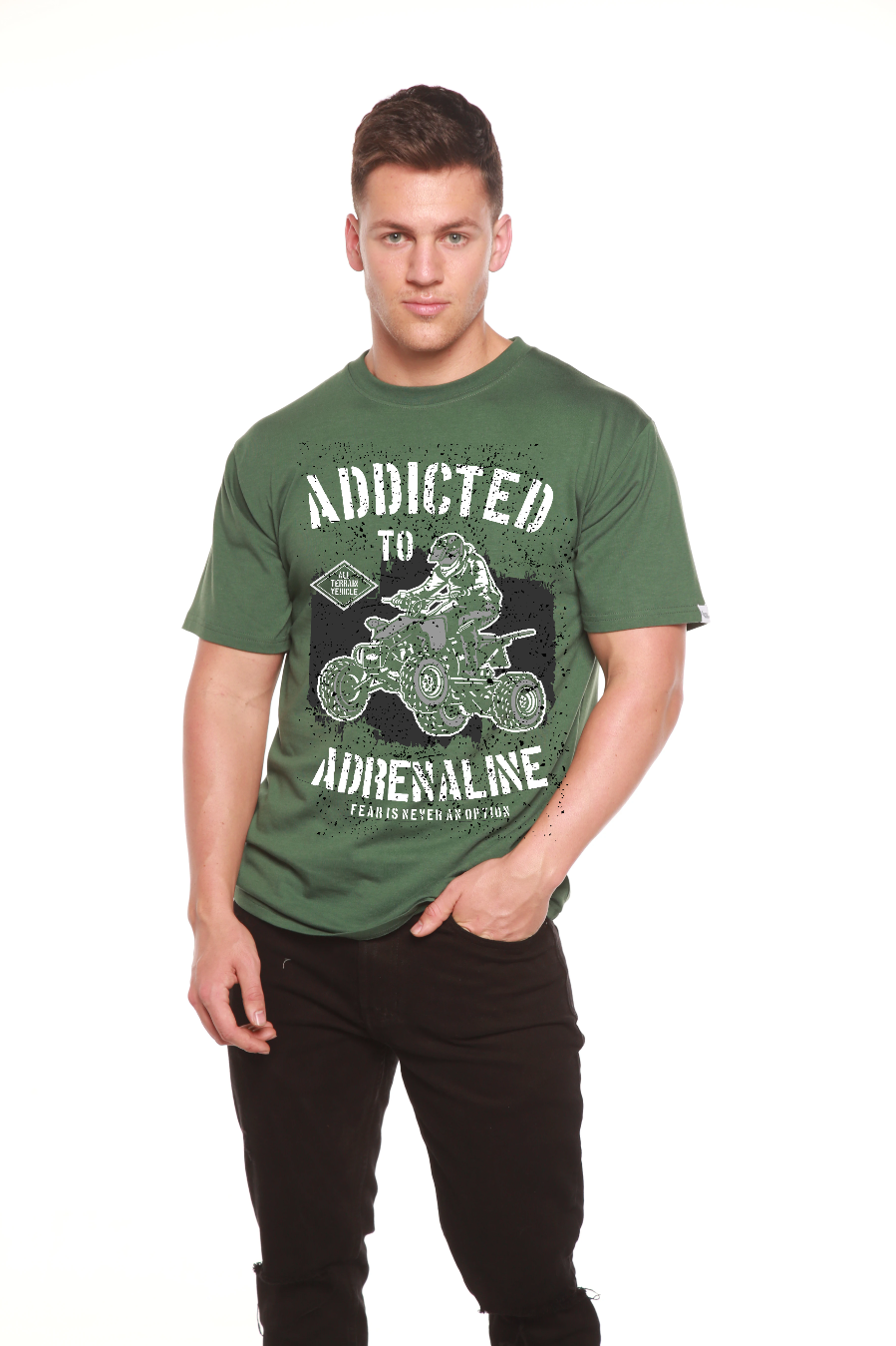 Addicted To Adrenaline Men's Bamboo Viscose/Organic Cotton Short Sleeve Graphic T-Shirt - The7Letter