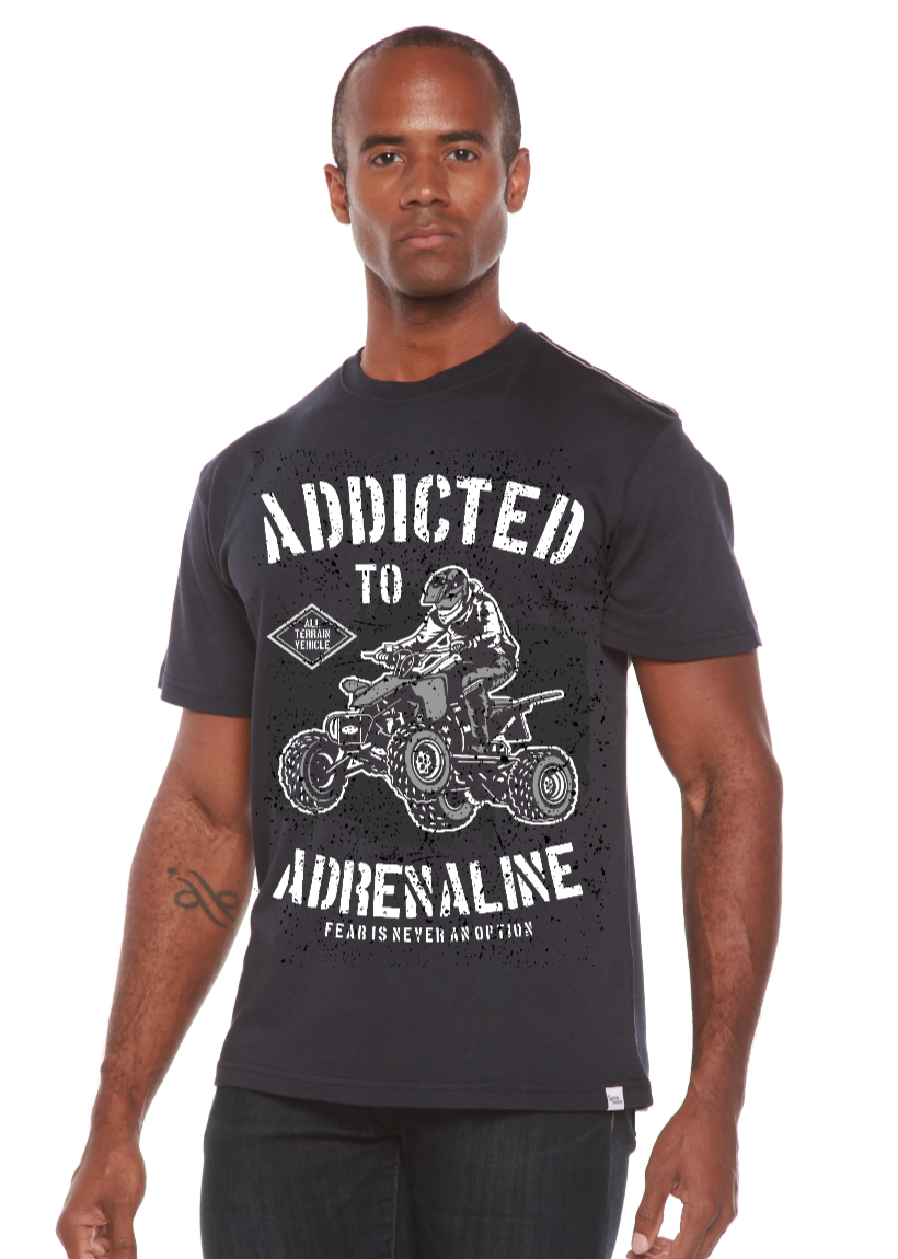 Addicted To Adrenaline Men's Bamboo Viscose/Organic Cotton Short Sleeve Graphic T-Shirt - The7Letter
