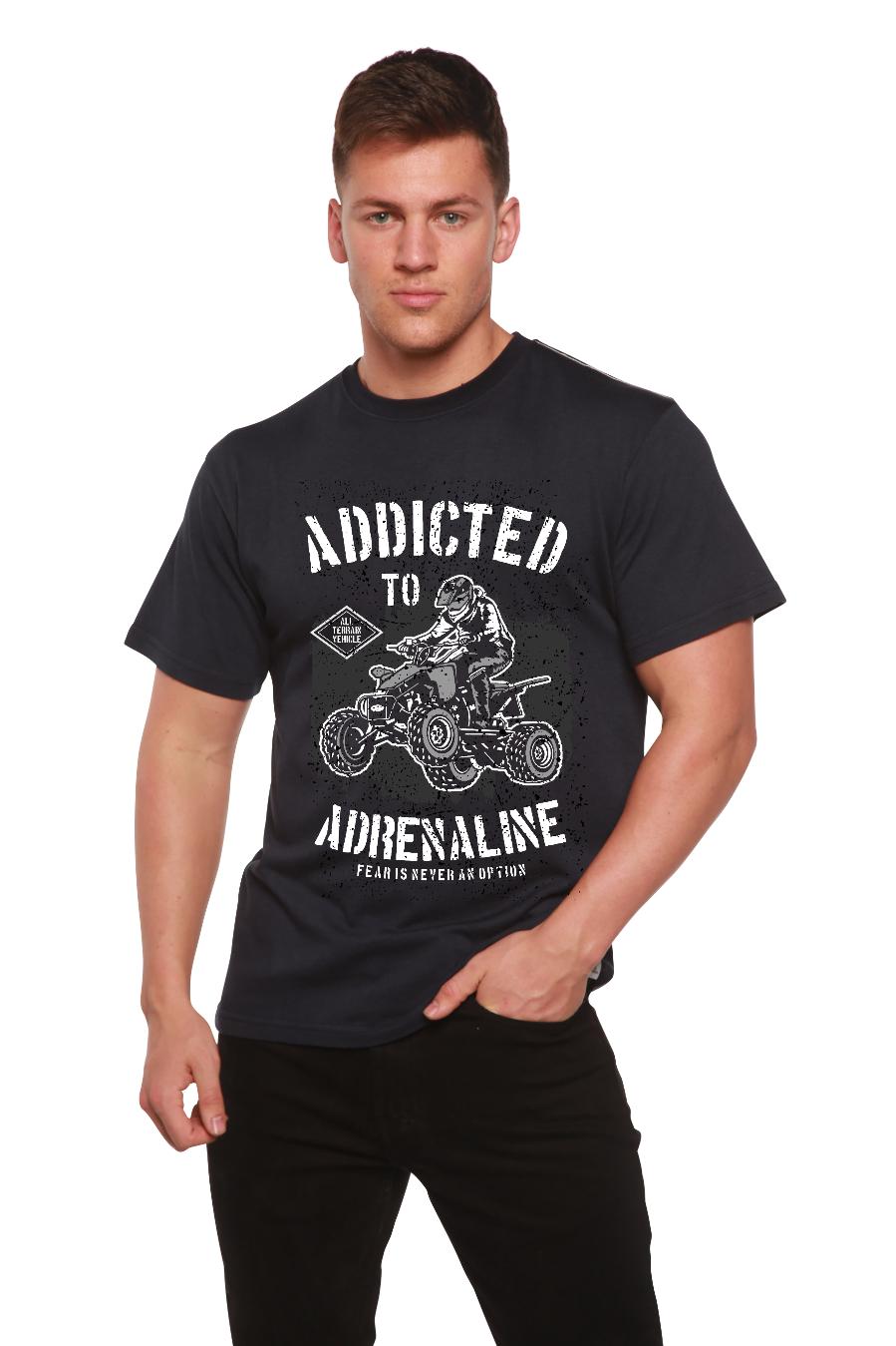 Addicted To Adrenaline Men's Bamboo Viscose/Organic Cotton Short Sleeve Graphic T-Shirt - The7Letter