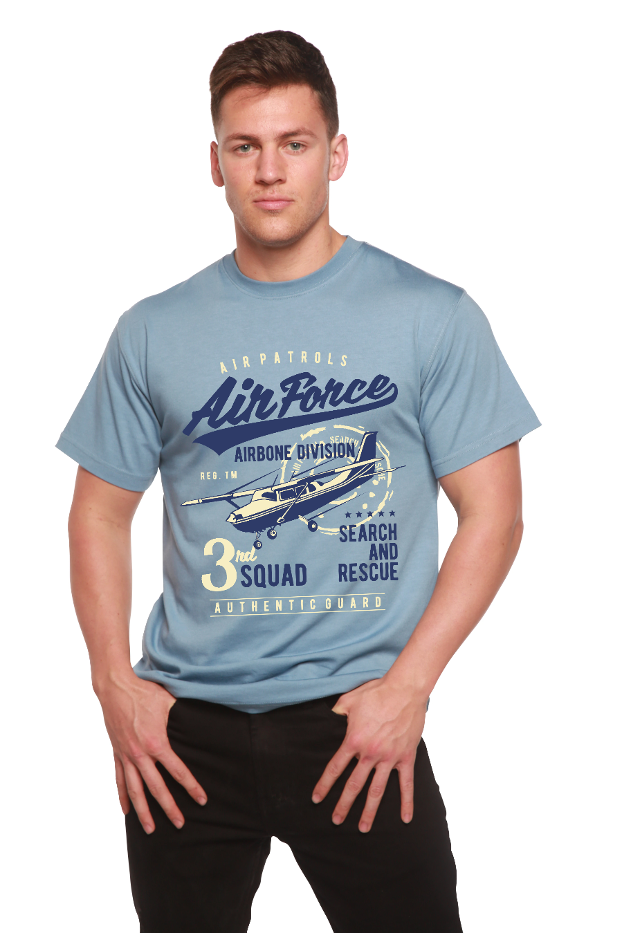 Air Force Men's Bamboo Viscose/Organic Cotton Short Sleeve Graphic T-Shirt - The7Letter