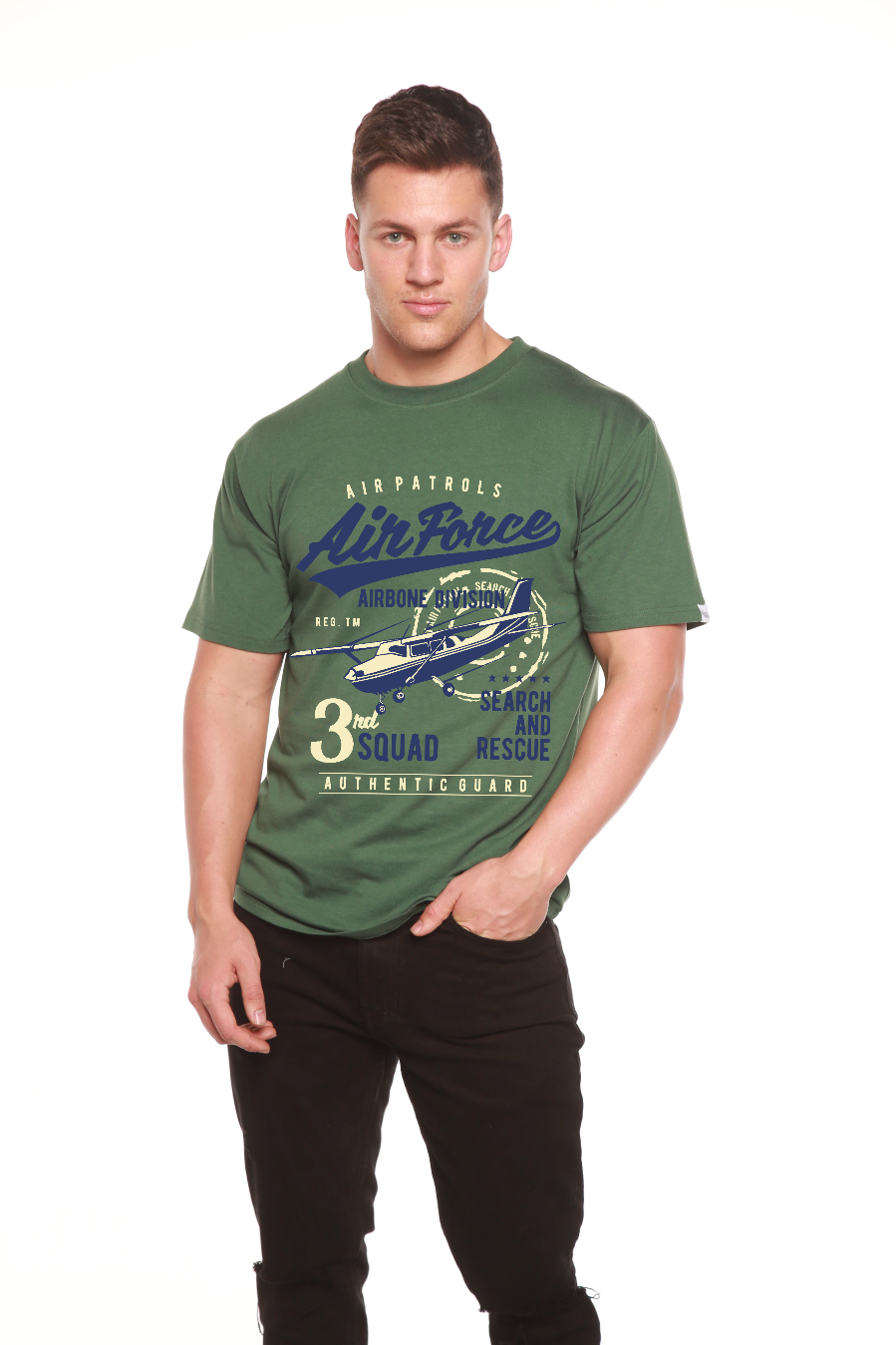 Air Force Men's Bamboo Viscose/Organic Cotton Short Sleeve Graphic T-Shirt - The7Letter