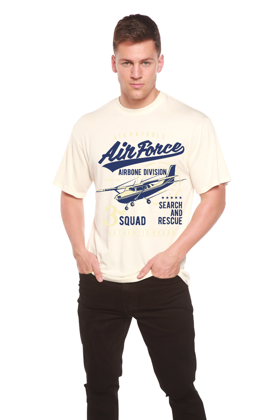 Air Force Men's Bamboo Viscose/Organic Cotton Short Sleeve Graphic T-Shirt - The7Letter