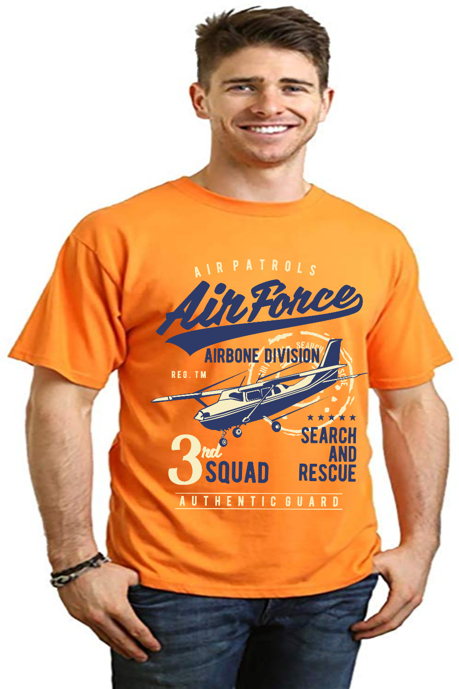 Air Force Men's Bamboo Viscose/Organic Cotton Short Sleeve Graphic T-Shirt - The7Letter