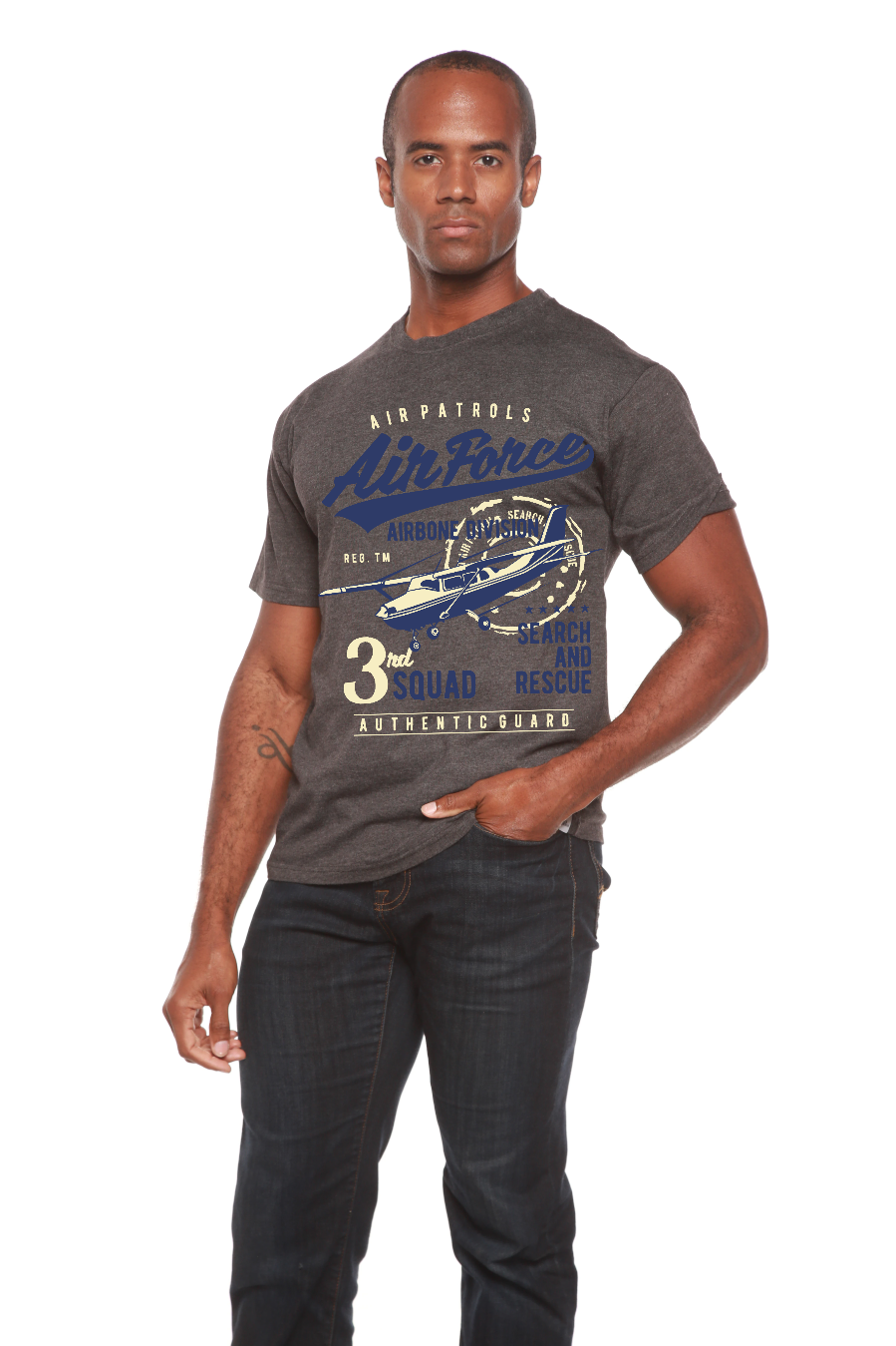 Air Force Men's Bamboo Viscose/Organic Cotton Short Sleeve Graphic T-Shirt - The7Letter
