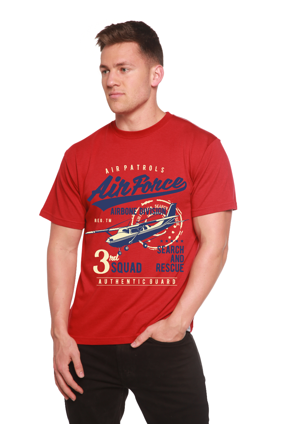Air Force Men's Bamboo Viscose/Organic Cotton Short Sleeve Graphic T-Shirt - The7Letter