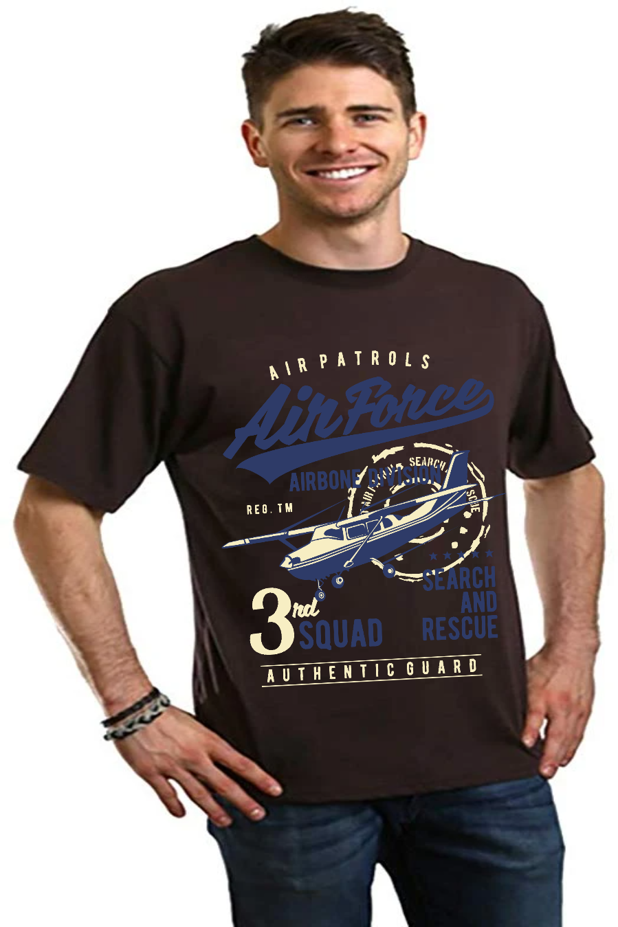 Air Force Men's Bamboo Viscose/Organic Cotton Short Sleeve Graphic T-Shirt - The7Letter