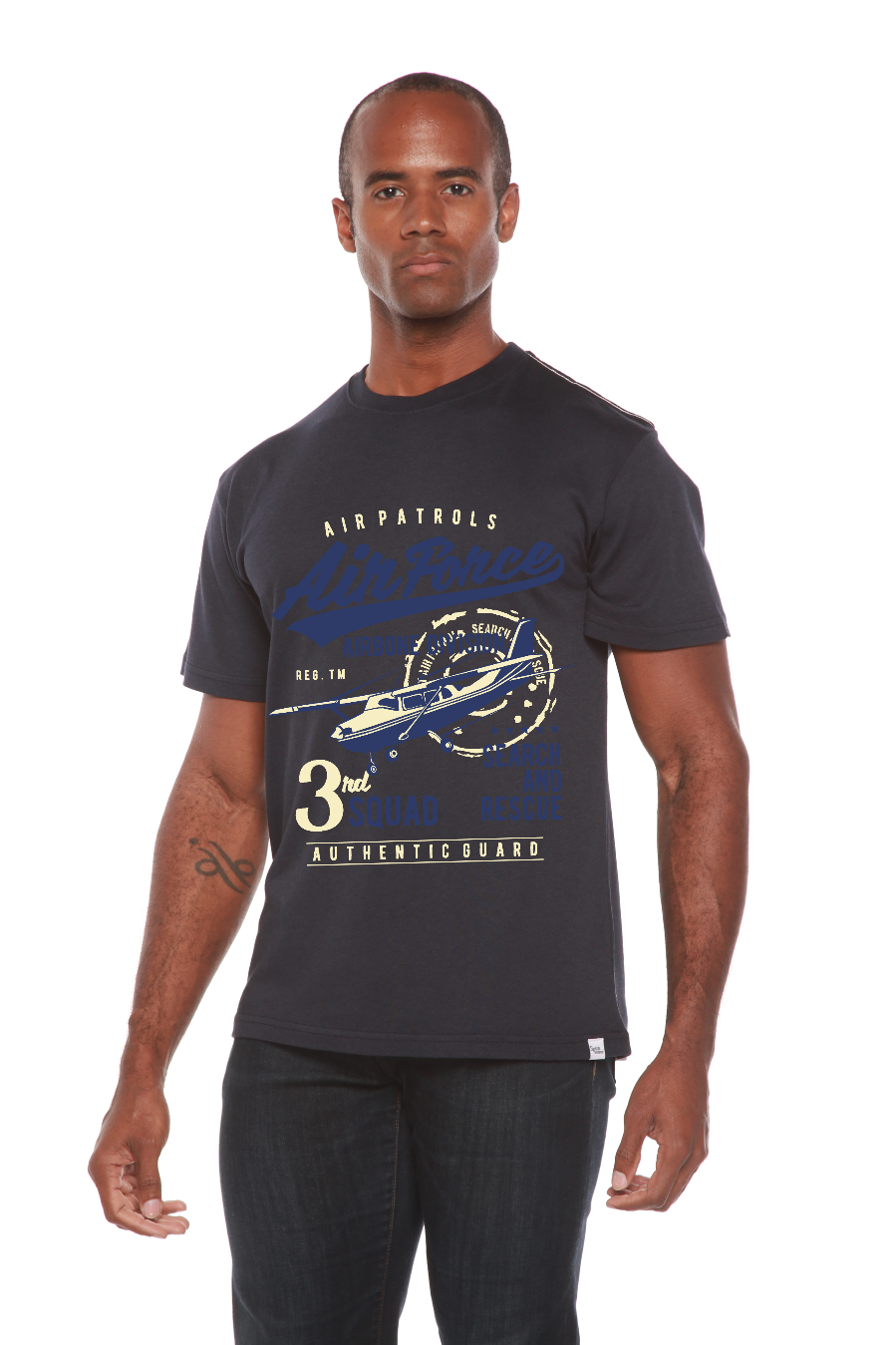 Air Force Men's Bamboo Viscose/Organic Cotton Short Sleeve Graphic T-Shirt - The7Letter