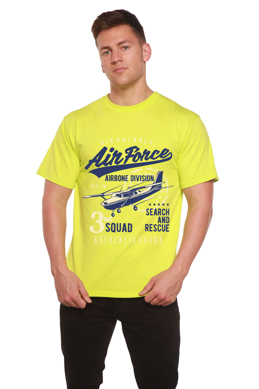 Air Force Men's Bamboo Viscose/Organic Cotton Short Sleeve Graphic T-Shirt - The7Letter