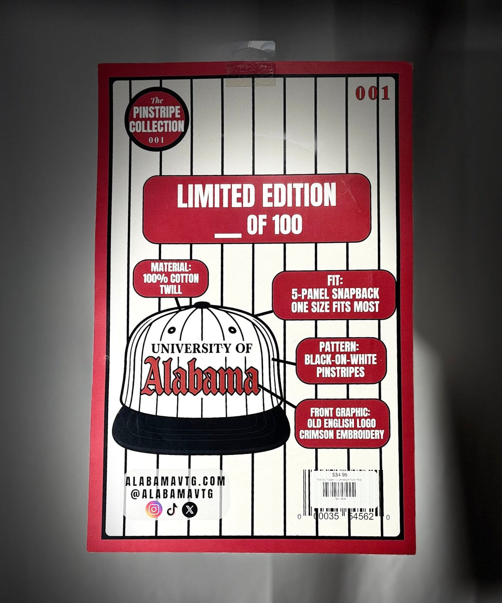 Casquette Snapback Alabama Old English - Collection Pinstripe (Vol. 1)