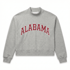 Alabama Varsity Mockneck Embroidered Crewneck Sweatshirt - Heather Grey
