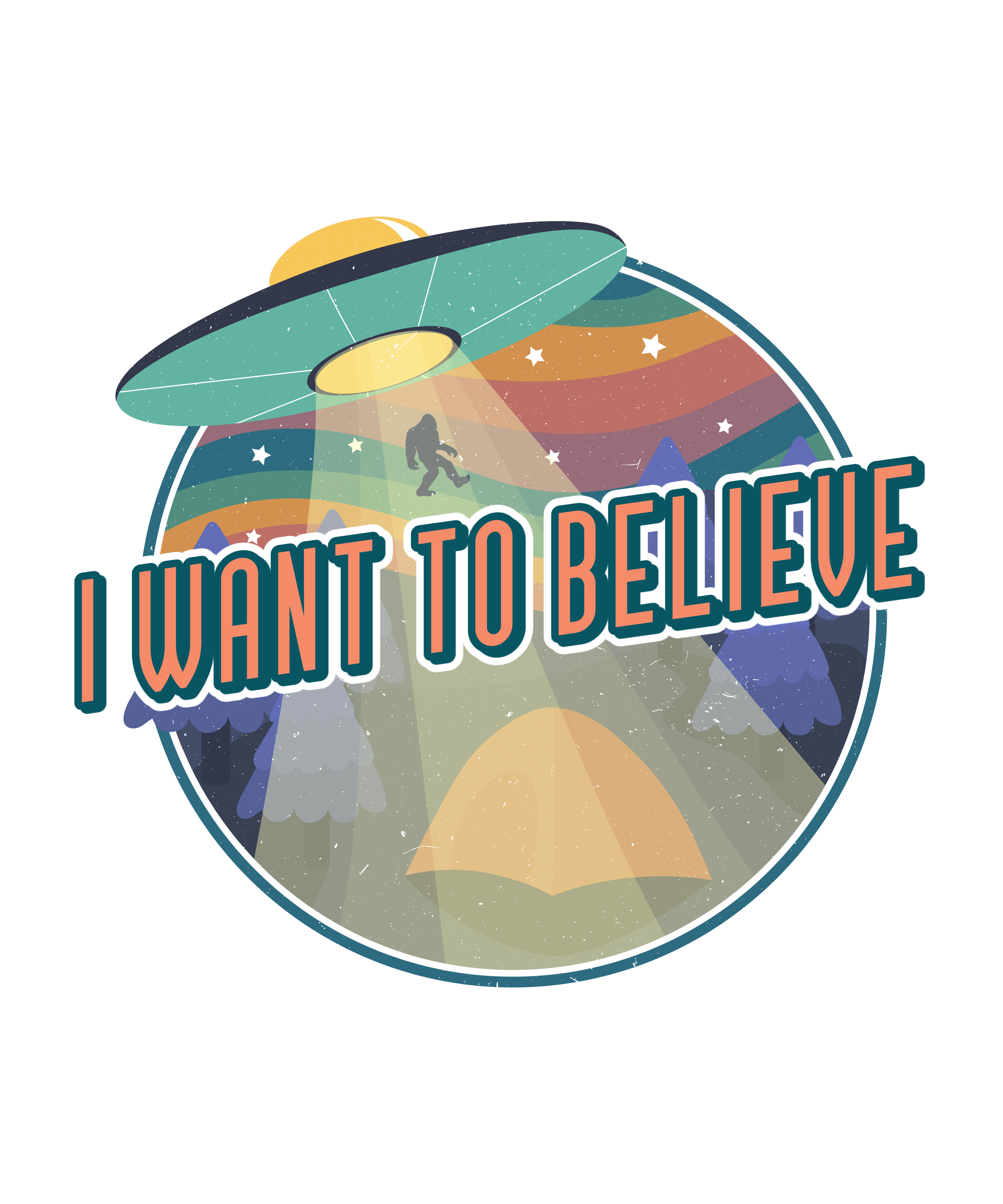 I Want to Believe Men's Bamboo Short Sleeve Printed T-Shirt - The7Letter