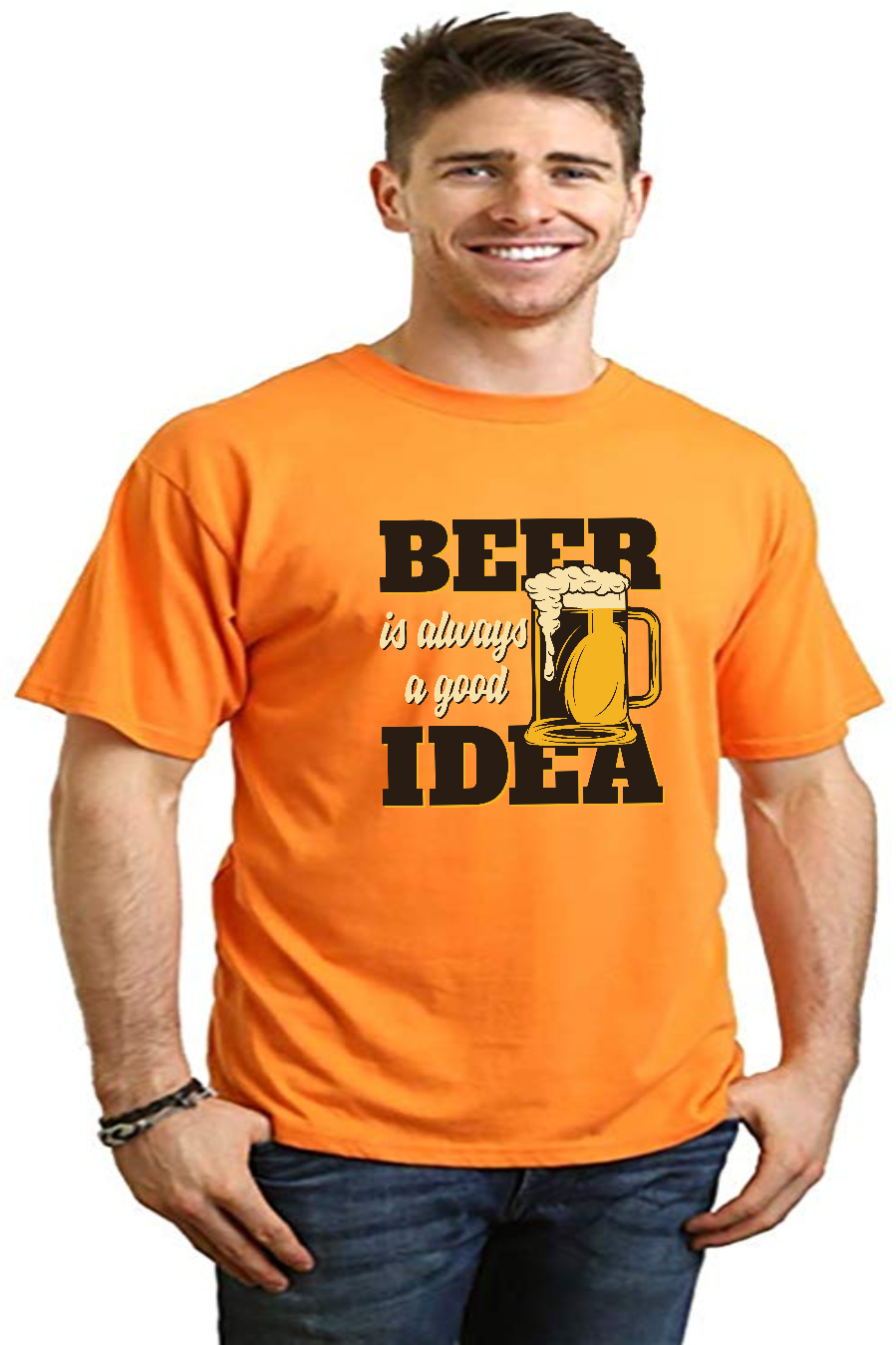 Beer Idea Men's Bamboo Viscose/Organic Cotton Short Sleeve Graphic T-Shirt - The7Letter