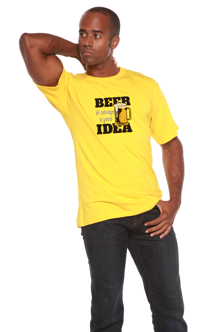 Beer Idea Men's Bamboo Viscose/Organic Cotton Short Sleeve Graphic T-Shirt - The7Letter