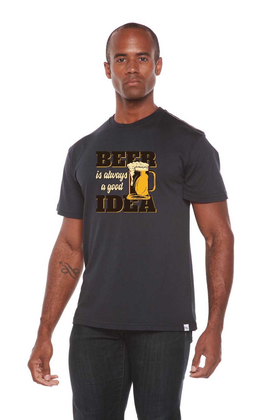 Beer Idea Men's Bamboo Viscose/Organic Cotton Short Sleeve Graphic T-Shirt - The7Letter